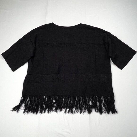 Gianni Bini Black Malcolm Fringe Sweater Stardust NEW - Picture 2 of 7